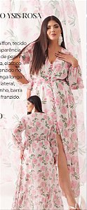 vestido ysis florido rosa 44