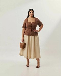 Blusa colete marrom 48