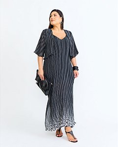 Vestido preto com capa preto 48