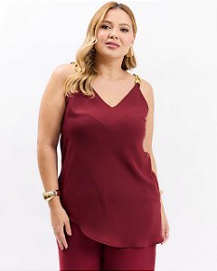 blusa com fivela vinho 48