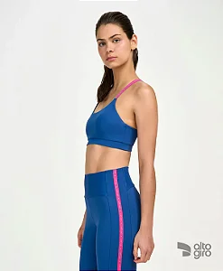 Top Nadador C/ Elástico Personalizado Azul Vintage Alto Giro M