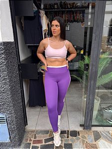 Legging Cos Bicolor Detalhe Estampa