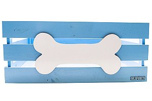 Caixa Organizadora Pet Luppet Com Madeira Reaproveitada Azul