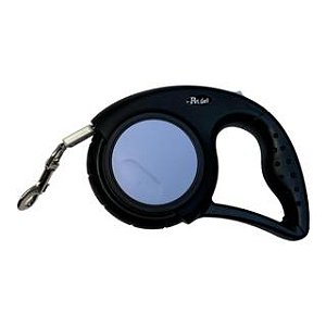 Guia coleira retrátil (5 metros) Cor:Preto => Circulo interno Roxo