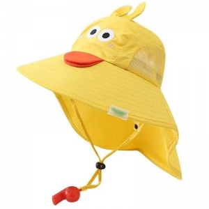 Chapéu Boné Patinho de Sol Verão Praia Piscina Protetor Contra Raios UV com Apito Des