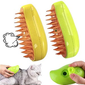 Escova Elétrica Massageadora Vaporizadora Recarregável Gato Cachorro Dog Pet