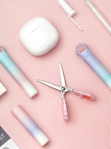 Mini Tesoura Dobrável Pata De Gato Degradê Twingo TG1001