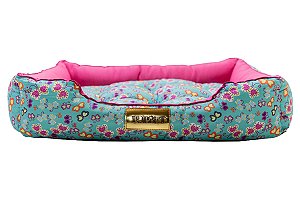 Cama Retangular para Cachorro ou Gato Luppet Luxo Rosa Borboleta Tamanho:M