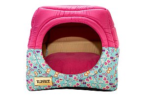 Cama Iglu e Toca Para Cachorro Luppet Luxo Rosa Borboleta Tamanho:G
