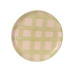 Prato Sobremesa Xadrez Verde