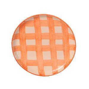 Prato Sobremesa Xadrez Laranja