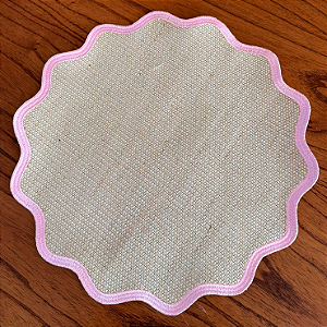 Lugar Americano Bordado - Rosa