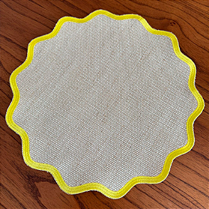 Lugar Americano Bordado - Amarelo