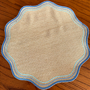 Lugar Americano 3 Bordados - Azul