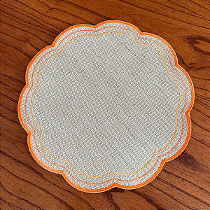Lugar Americano 3 Bordados - Laranja