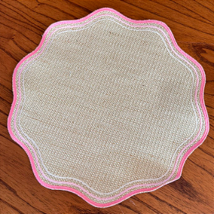 Lugar Americano 3 Bordados - Rosa