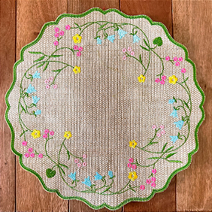 Lugar Americano Bordado Flores