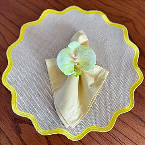 Kit Jogo Americano Bordado - Amarelo