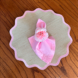 Kit Jogo Americano Bordado - Rosa