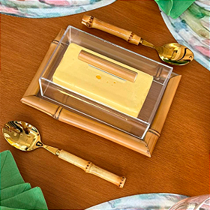 Conjunto Bambu e Vidro - 19 X 12,5 X 6 cm