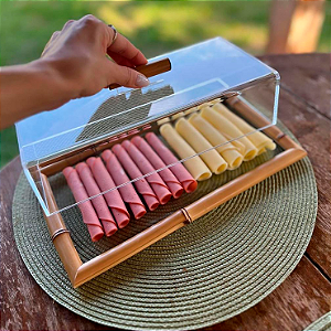 Conjunto Bambu e Vidro - 31 x 16 x 8 cm