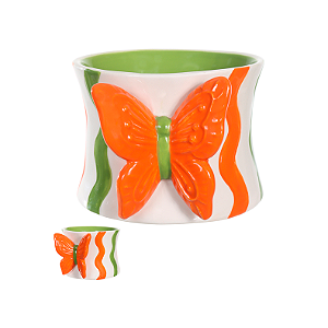 Caneca Borboleta Laranja e Verde