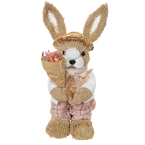 Coelho Decorativo Palha