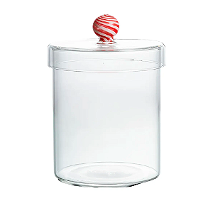 Pote Candy Vermelho em Vidro - 15 x 11 x 11 cm