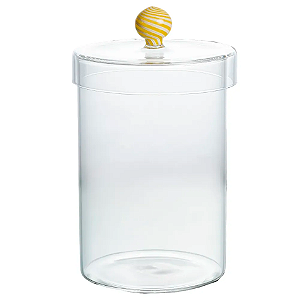 Pote Candy Amarelo em Vidro - 18 x 11 x 11 cm
