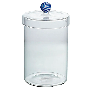 Pote Candy Azul em Vidro - 18 x 11 x 11 cm