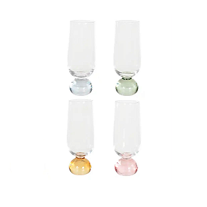 Jogo com 4 Taças Champague Bubbles Colors- 250 ml