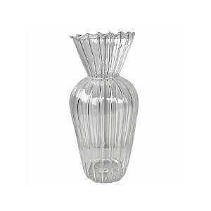 Vaso de Vidro Plissado - 400 ml