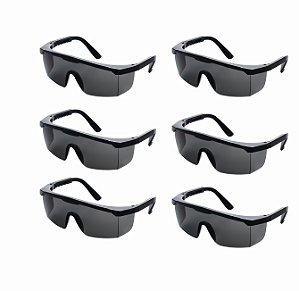 Kit com 6 Óculos de Proteção Worker STF-VS100210 Cinza Steelflex C.A:39859