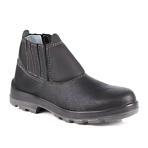 Bota Botina De Segurança com Elástico Couro Pedreiro Bico PVC CA 48413