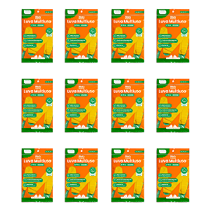 Kit Luva Látex Medix Amarela Multiuso M 12 Pares