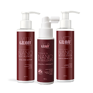 Kit Tônico, Shampoo e Máscara Nano Revitalizante Cronograma de Crescimento Capilar - Vitta Grow