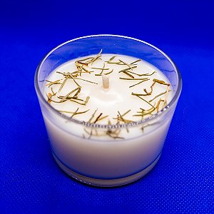 Vela Personalizada Copo Grande com Tampa de Madeira - Aroma Alecrim