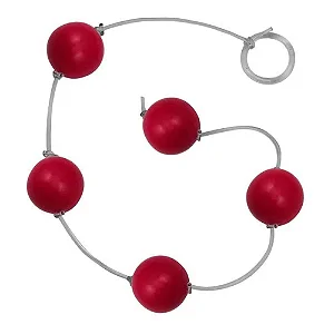 Bolinha Tailandesa M Vermelha Em Acrílico Com Corda Em Silicone Êxtase