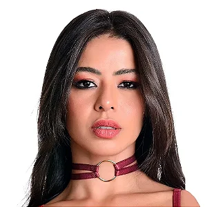 Gargantilha com Argola Elástico Duplo Hot Love