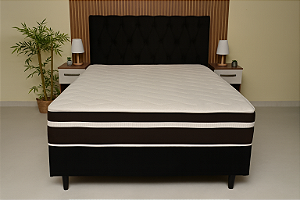 Cama Box Conjugado Casal Spring Molas 138x188 – Marrom