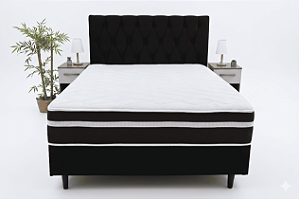 Cama Box Conjugada Spring Molas Casal – Marrom