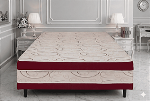 Cama Box Conjugada Luxo Casal - Vermelha