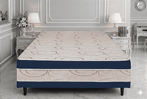 Cama Box Conjugada Luxo Casal - Azul