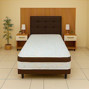 Cama Box Conjugado Solteiro Ortopédica Absolut 88x188x32 - Marrom