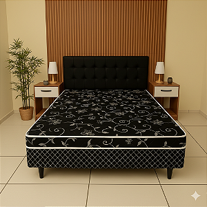 Cama Box Conjugado Confort Black Bio Flex - Casal