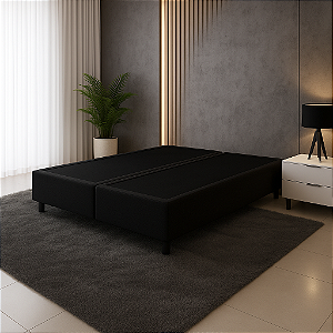 Base Box King Size 193x203 Courino - Preto