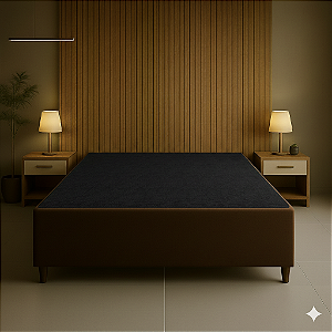 Base Casal Suede - Marrom