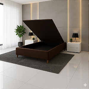 Base Baú Casal Courino - Marrom