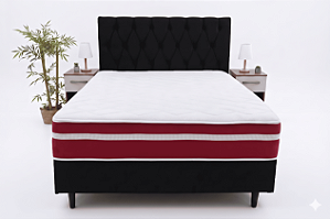 Cama Box Conjugada Spring Molas Casal – Vermelho
