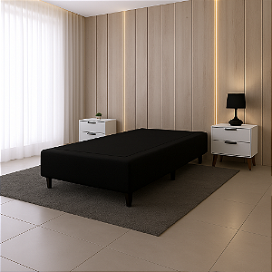 Base Box Solteiro Corino - Preto